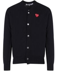 COMME DES GARÇONS PLAY - Comme Des Garçons Play Iconic Patch Buttoned Cardigan - Lyst