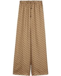 Max Mara - Silk Printed Drawstring Trousers - Lyst