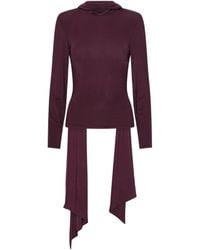 ROTATE BIRGER CHRISTENSEN - Winetasting Scarf Detail Viscose Top - Lyst