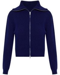 Jil Sander - Zip-Up Wide-Collar Cardigan - Lyst