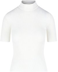 Courreges - Courrèges Reedition Short-Sleeved Ribbed Jumper - Lyst