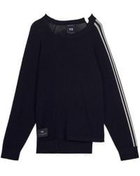 Y-3 - Logo Detailed Asymmetric Knitted Jumper - Lyst