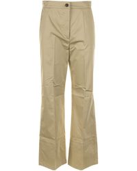 Marella - Nabis Button Detailed Wide Leg Trousers - Lyst