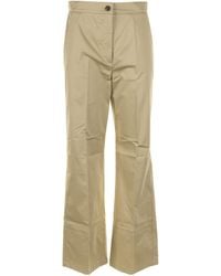 Marella - Nabis Button Detailed Wide Leg Trousers - Lyst