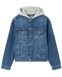 Palm Angels - Curved Logo Denim Jacket - Lyst