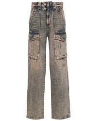 Isabel Marant - Isabel Marant Étoile Heilani Mid-Rise Faded-Effect Cargo Jeans - Lyst