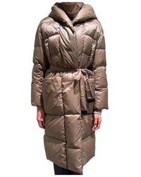 Max Mara - The Cube Hooded Belted Puffer Coat - Lyst