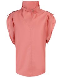 Isabel Marant - Belt-Detail Funnel-Neck Blouse - Lyst