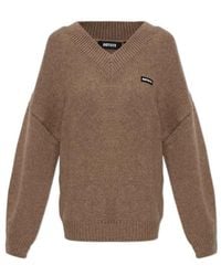 ROTATE BIRGER CHRISTENSEN - V-Neck Logo Knitted Sweater - Lyst