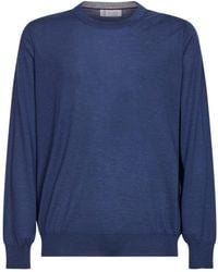 Brunello Cucinelli - Ribbed Crewneck Knitted Sweater - Lyst