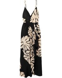 Johanna Ortiz - Wrap-Effect Gathered Floral-Print Silk Maxi Dress - Lyst