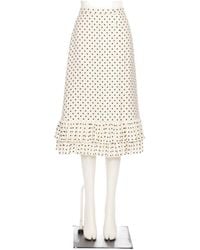 Valentino - Polka Dot Printed Ruffled Skirt - Lyst