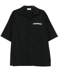 Off-White c/o Virgil Abloh - Logo Printed Button-Up Shirt - Lyst