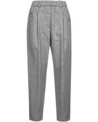 Brunello Cucinelli - Wool And Cashmere Baggy Trousers - Lyst