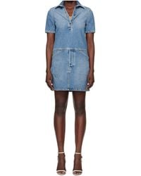 Moschino - Laurel Crown Emblem Denim Dress - Lyst