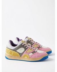 Gucci - Panelled Leather Sneakers - Lyst