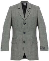 Vetements - Check-Pattern Three-Button Blazer - Lyst