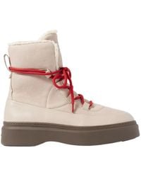 Varley - Leather Shearling Lined Lace-Up Platform Ankle Boots - Lyst