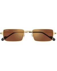 Cartier - Rectangular Frame Sunglasses - Lyst