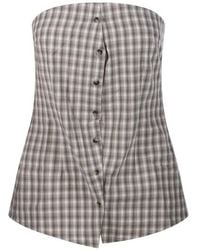 Nanushka - Brites Checked Strapless Top - Lyst