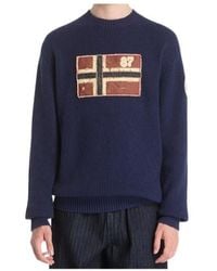 Napapijri - Logo Patch Knitted Sweater - Lyst
