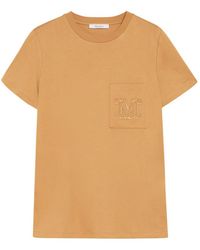 Max Mara - Papaia Logo Embroidered Crewneck T-Shirt - Lyst
