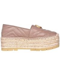 Gucci - Gg Straw Platform Shoes - Lyst
