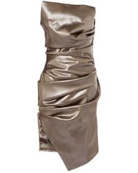 Mugler - Pleated Metallic Dress - Lyst