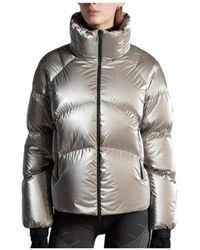 Moncler - Stand Collar Logo Down Jacket - Lyst