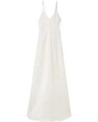 The Row - V-Neck Silk Suspender Dress - Lyst