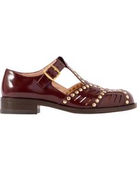 Bally - Spiegel Studded Cutout Glossed-Leather Brogues - Lyst