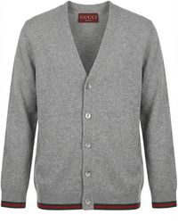 Gucci - Wool And Cashmere Cardigan With Web Detail - Lyst