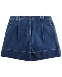Fay - Logo Embroidered Denim Shorts - Lyst