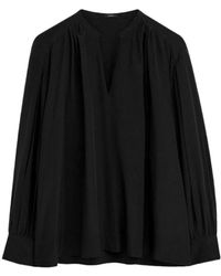 JOSEPH - V-Neck Balloon-Sleeve Blouse - Lyst