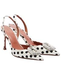 AMINA MUADDI - Polka Dot Satin High Heels - Lyst