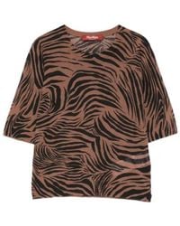 Max Mara - Studio Tago Printed Knitted Top - Lyst