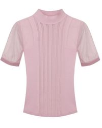 Elisabetta Franchi - Transparency Detailed High-Collared Top - Lyst