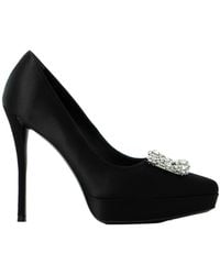 Roger Vivier - Flower Strass Platform Heeled Pumps - Lyst