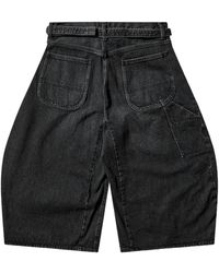 Sacai - Belted Barrel-Leg Shorts - Lyst