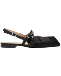 Ganni - Big Bow Slingback Flat Shoes - Lyst