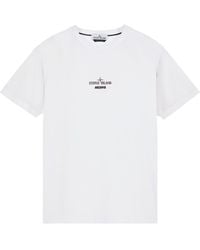 Stone Island - Logo Printed Crewneck T-Shirt - Lyst
