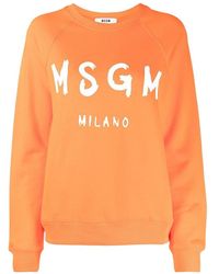 MSGM - Logo-Print Crew-Neck Sweatshirt - Lyst
