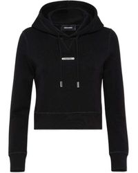 DSquared² - Logo Patch Drawstring Hoodie - Lyst