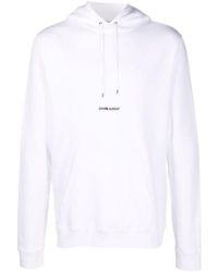 Saint Laurent Agafay Print Hoodie in White for Men | Lyst