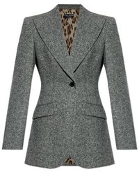 Dolce & Gabbana - Single Breasted Straight Hem Jacket - Lyst