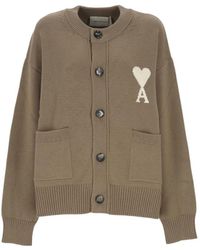 Ami Paris - Ami Long Sleeve Buttoned Cardigan - Lyst