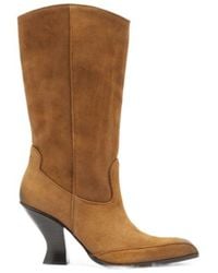 DIESEL - Bottines En Daim D-Luffy À Bout Carré - Lyst