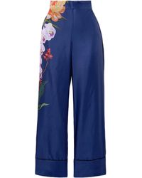Borgo De Nor - High-Waisted Silk Wide-Leg Trousers - Lyst