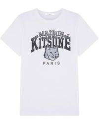 Maison Kitsuné - Maison Kitsuné Campus Fox Crewneck T-Shirt - Lyst