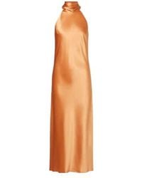 Galvan London - Sienna Halterneck Satin Midi Dress - Lyst